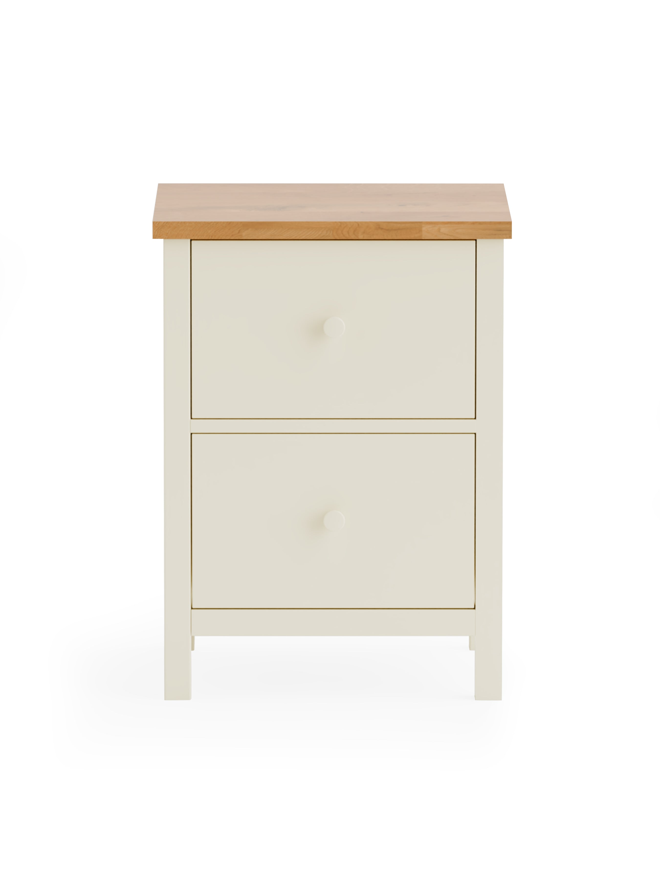 Osborne Solid Oak Wood Ivory Bedside Table | 1 Drawer